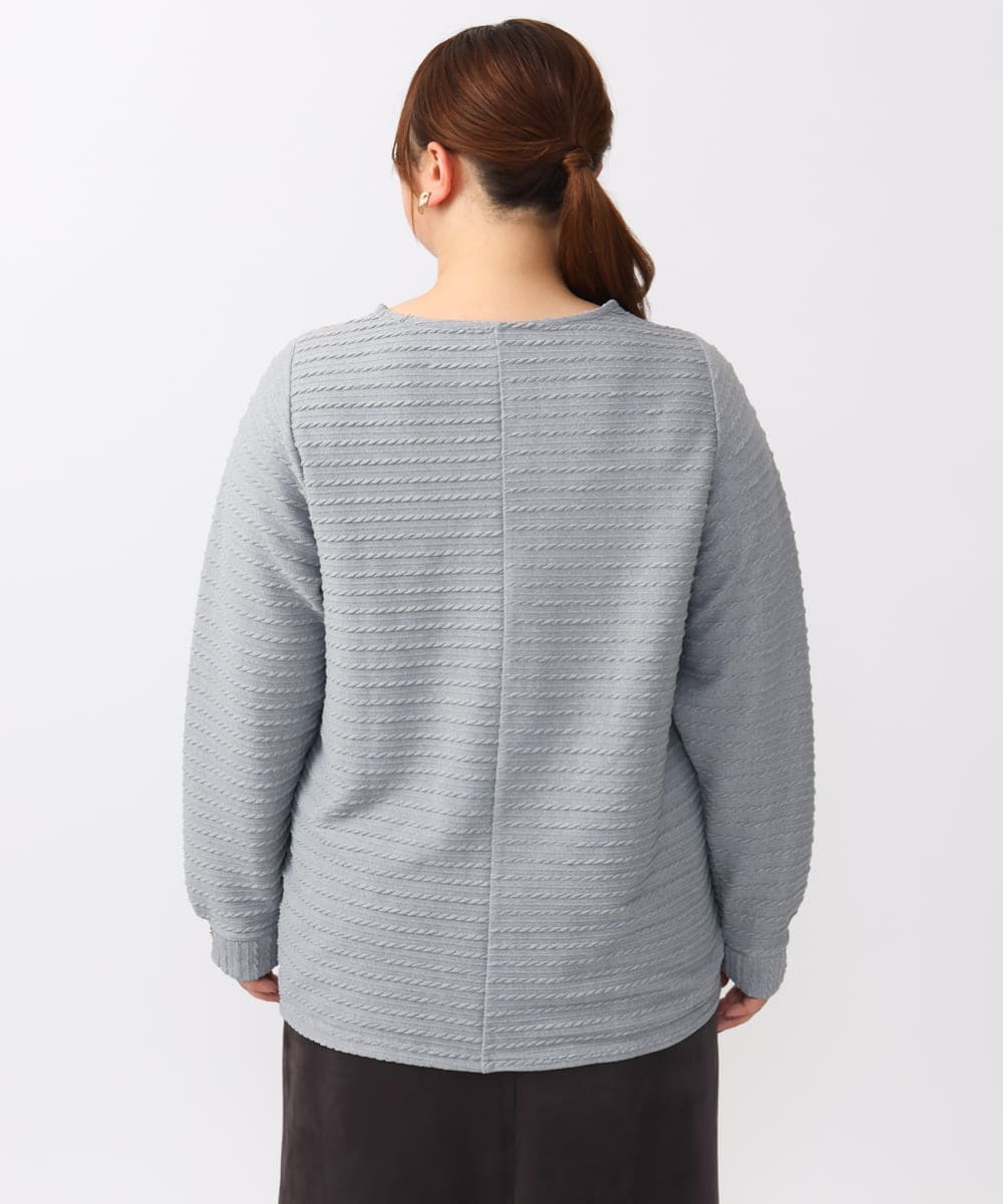 OLKAA29079 eur3(エウルキューブ) 【大きいサイズ】ケーブルジャカードカットソー グレー(92)