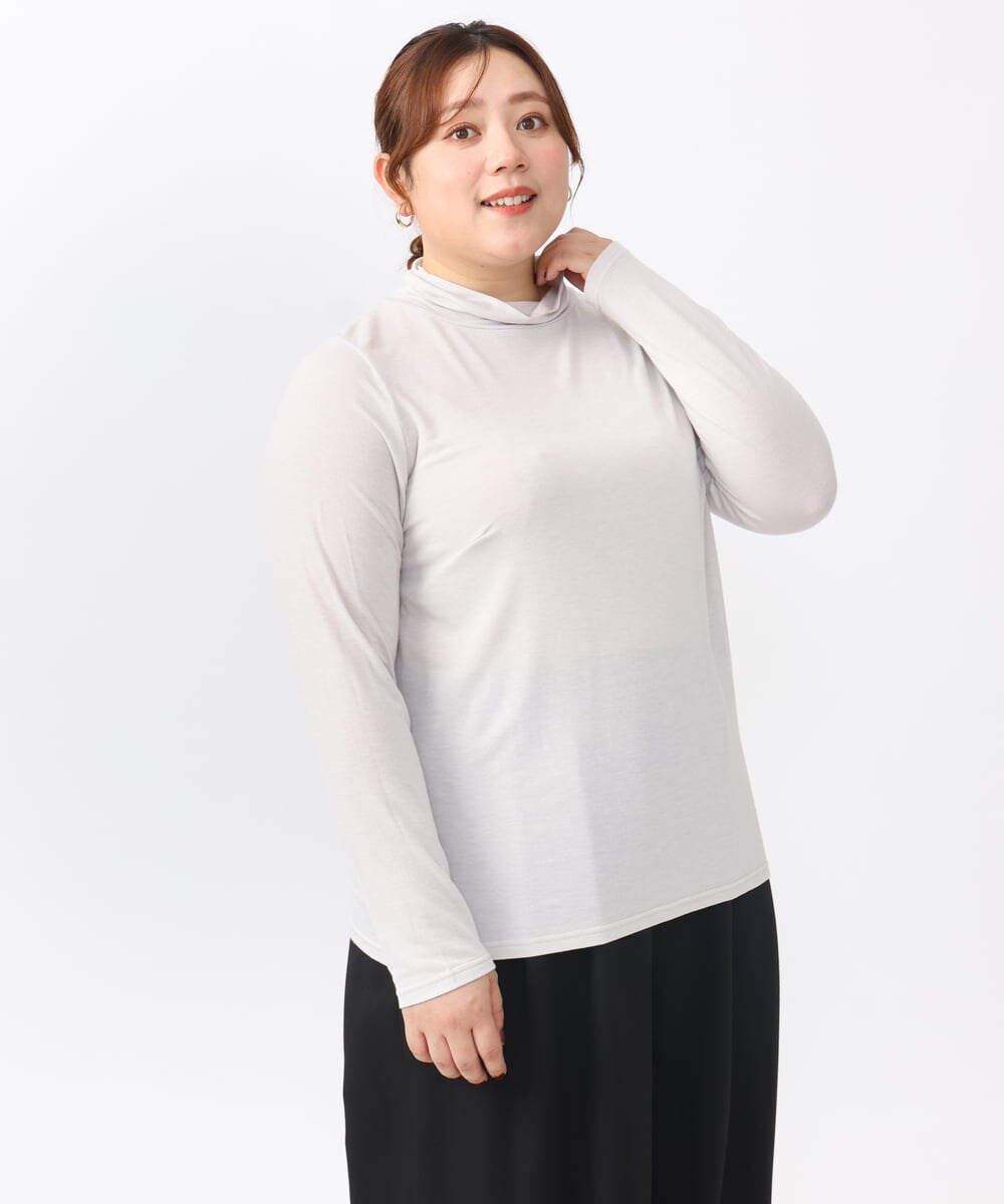 OLKAA30049 eur3(エウルキューブ) 【大きいサイズ】ハイネックカットソー ライトグレー(91)