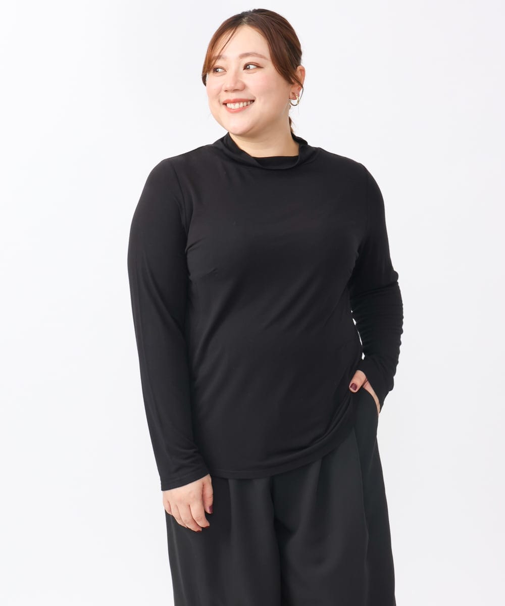 OLKAA30049 eur3(エウルキューブ) 【大きいサイズ】ハイネックカットソー ブラック(94)
