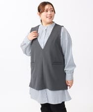 OLKAA35099 eur3(エウルキューブ) 【大きいサイズ/soso×eur3】Vネックベスト グレー(92)