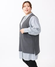 OLKAA35099 eur3(エウルキューブ) 【大きいサイズ/soso×eur3】Vネックベスト グレー(92)