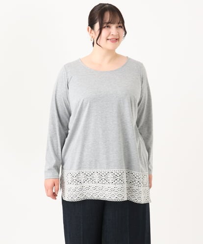 OLKAA38059 eur3 【大きいサイズ】裾レースプルオーバー
