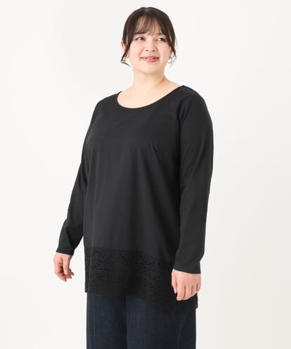 OLKAA38059 eur3 【大きいサイズ】裾レースプルオーバー