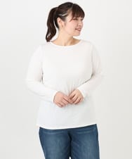 OLKAD17049 eur3(エウルキューブ) 【大きいサイズ】Uネック長袖カットソー ホワイト(90)