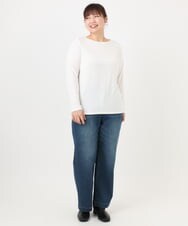 OLKAD17049 eur3(エウルキューブ) 【大きいサイズ】Uネック長袖カットソー ホワイト(90)