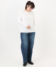 OLKAD17049 eur3(エウルキューブ) 【大きいサイズ】Uネック長袖カットソー ホワイト(90)