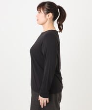 OLKAD17049 eur3(エウルキューブ) 【大きいサイズ】Uネック長袖カットソー ブラック(94)