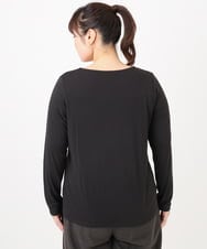 OLKAD17049 eur3(エウルキューブ) 【大きいサイズ】Uネック長袖カットソー ブラック(94)