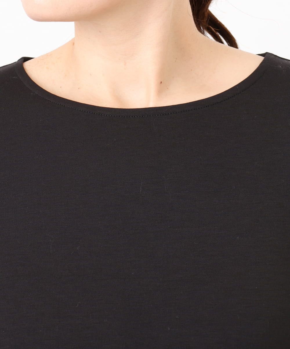 OLKAD17049 eur3(エウルキューブ) 【大きいサイズ】Uネック長袖カットソー ブラック(94)