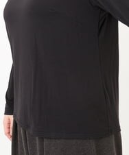 OLKAD17049 eur3(エウルキューブ) 【大きいサイズ】Uネック長袖カットソー ブラック(94)