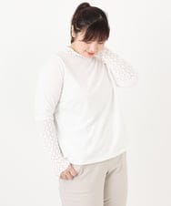 OLKAD18049 eur3(エウルキューブ) 【再入荷/大きいサイズ】ハイネックレースカットソー ホワイト(90)