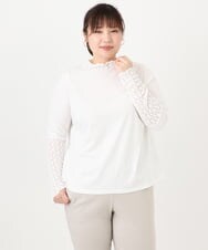 OLKAD18049 eur3(エウルキューブ) 【再入荷/大きいサイズ】ハイネックレースカットソー ホワイト(90)