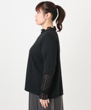 OLKAD18049 eur3(エウルキューブ) 【再入荷/大きいサイズ】ハイネックレースカットソー ブラック(94)