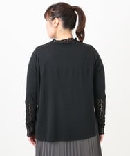 OLKAD18049 eur3(エウルキューブ) 【再入荷/大きいサイズ】ハイネックレースカットソー ブラック(94)