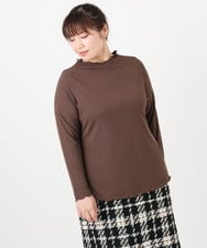 OLKAD20059 eur3(エウルキューブ) 【大きいサイズ】メローリブカットソー ダークブラウン(87)