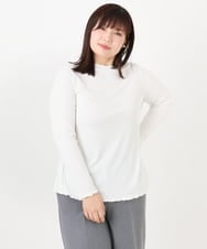 OLKAD20059 eur3(エウルキューブ) 【大きいサイズ】メローリブカットソー ホワイト(90)