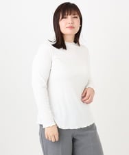 OLKAD20059 eur3(エウルキューブ) 【大きいサイズ】メローリブカットソー ホワイト(90)