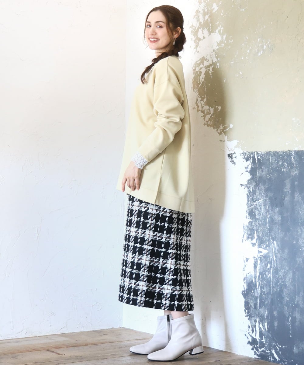 OLKAD25069 eur3(エウルキューブ) 【大きいサイズ】もちもちジャージープルオーバー ライトイエロー(20)
