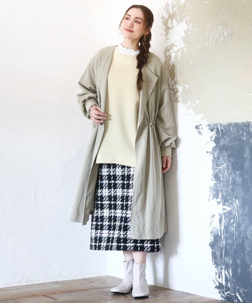 OLKAD25069 eur3(エウルキューブ) 【大きいサイズ】もちもちジャージープルオーバー ライトイエロー(20)