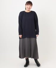 OLKAD25069 eur3(エウルキューブ) 【大きいサイズ】もちもちジャージープルオーバー ネイビー(57)