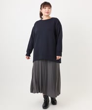 OLKAD25069 eur3(エウルキューブ) 【大きいサイズ】もちもちジャージープルオーバー ネイビー(57)
