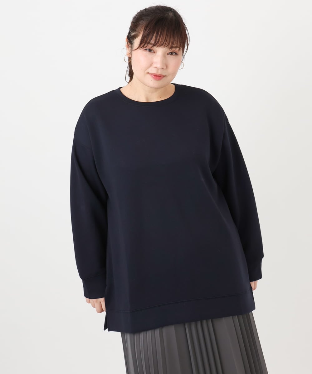 OLKAD25069 eur3(エウルキューブ) 【大きいサイズ】もちもちジャージープルオーバー ネイビー(57)