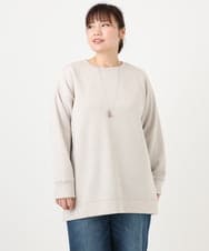 OLKAD25069 eur3(エウルキューブ) 【大きいサイズ】もちもちジャージープルオーバー グレージュ(89)