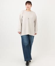 OLKAD25069 eur3(エウルキューブ) 【大きいサイズ】もちもちジャージープルオーバー グレージュ(89)