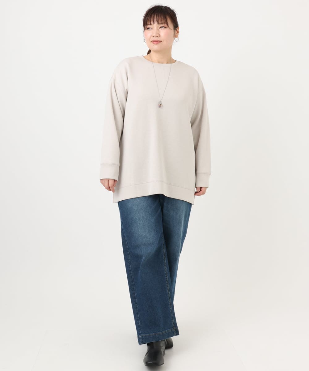 OLKAD25069 eur3(エウルキューブ) 【大きいサイズ】もちもちジャージープルオーバー グレージュ(89)