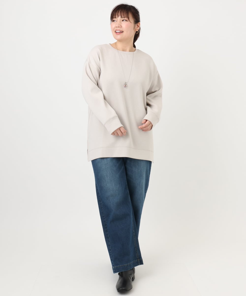 OLKAD25069 eur3(エウルキューブ) 【大きいサイズ】もちもちジャージープルオーバー グレージュ(89)