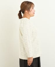OLKAS11070 eur3(エウルキューブ) 【大きいサイズ/a.v.v×eur3】カットツイードギャザースリーブトップス ベージュ(82)