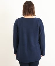 OLKAS17070 eur3(エウルキューブ) 【大きいサイズ】ジャガードカットソー ネイビー(57)