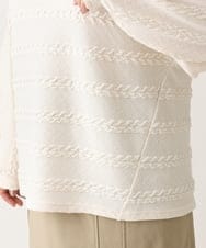 OLKAV21079 eur3(エウルキューブ) 【大きいサイズ】ケーブルジャカードカットソー アイボリー(80)