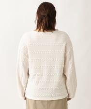 OLKAV21079 eur3(エウルキューブ) 【大きいサイズ】ケーブルジャカードカットソー アイボリー(80)