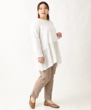 OLKAV35079 eur3(エウルキューブ) 【大きいサイズ】ジャージーコンビチュニック ホワイト(90)