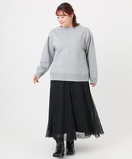 OLKBD32069 eur3(エウルキューブ) 【大きいサイズ/a.v.v×eur3】ラメ裏起毛スウェットプルオーバー グレー(92)