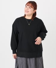 OLKBD34099 eur3(エウルキューブ) 【大きいサイズ】起毛スウェットライクトップス ブラック(94)
