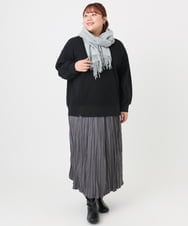 OLKBD34099 eur3(エウルキューブ) 【大きいサイズ】起毛スウェットライクトップス ブラック(94)