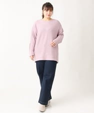 OLKBV34079 eur3(エウルキューブ) 【大きいサイズ】袖タックニットソー ピンク(03)
