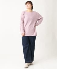 OLKBV34079 eur3(エウルキューブ) 【大きいサイズ】袖タックニットソー ピンク(03)