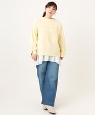 OLKCD08064 eur3(エウルキューブ) 【大きいサイズ】ロゴスウェットライクプルオーバー ライトイエロー(20)