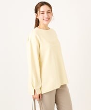 OLKCD08064 eur3(エウルキューブ) 【大きいサイズ】ロゴスウェットライクプルオーバー ライトイエロー(20)