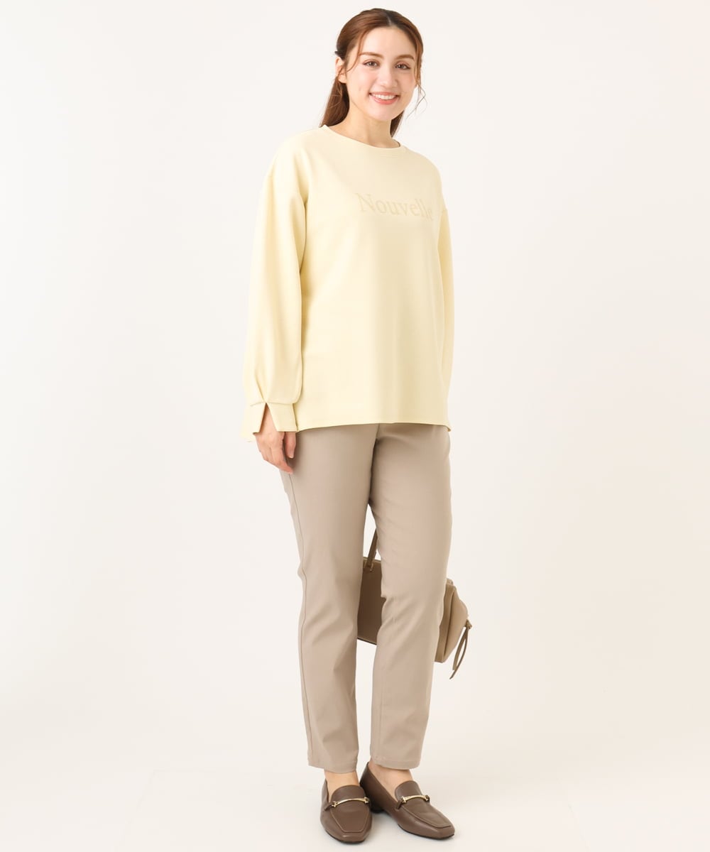 OLKCD08064 eur3(エウルキューブ) 【大きいサイズ】ロゴスウェットライクプルオーバー ライトイエロー(20)