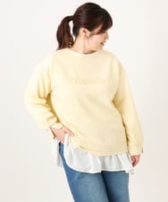 OLKCD08064 eur3(エウルキューブ) 【大きいサイズ】ロゴスウェットライクプルオーバー ライトイエロー(20)