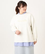OLKCD08064 eur3(エウルキューブ) 【大きいサイズ】ロゴスウェットライクプルオーバー アイボリー(80)