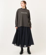 OLKCD08064 eur3(エウルキューブ) 【大きいサイズ】ロゴスウェットライクプルオーバー ダークグレー(93)