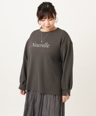 OLKCD08064 eur3(エウルキューブ) 【大きいサイズ】ロゴスウェットライクプルオーバー ダークグレー(93)