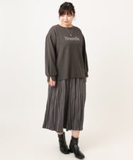 OLKCD08064 eur3(エウルキューブ) 【大きいサイズ】ロゴスウェットライクプルオーバー ダークグレー(93)