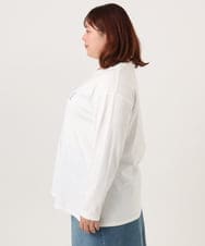 OLKDD03069 eur3(エウルキューブ) 【大きいサイズ】コットン長袖Tシャツ アイボリー(ロゴ）