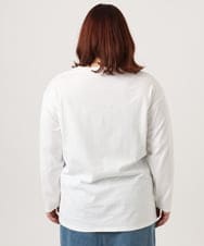 OLKDD03069 eur3(エウルキューブ) 【大きいサイズ】コットン長袖Tシャツ アイボリー(ロゴ）